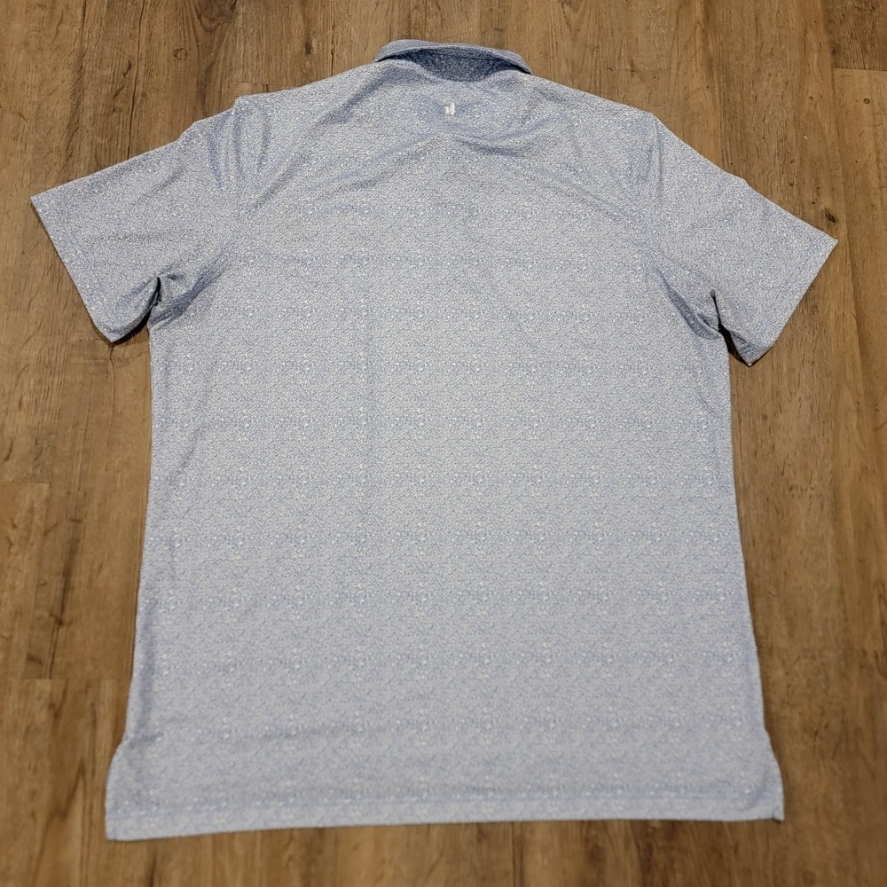 Johnnie-O Barbasol Championship Polo Shirt Mens XL Blue Lenox All Over Print SS - Picture 3 of 7